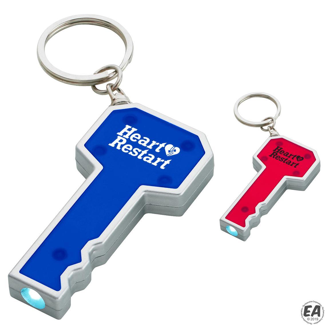 Promotional Key Shape LED Key Light Branded Flashlights Keychains