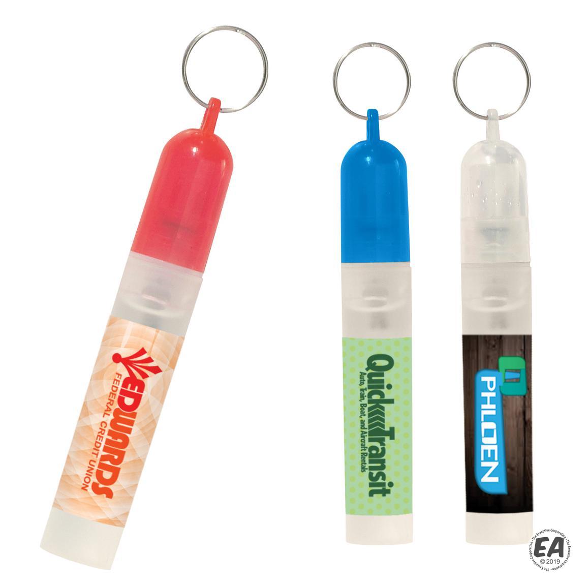 Branded 5ml Hand Sanitizer Spray Key Ring Customized Clipon