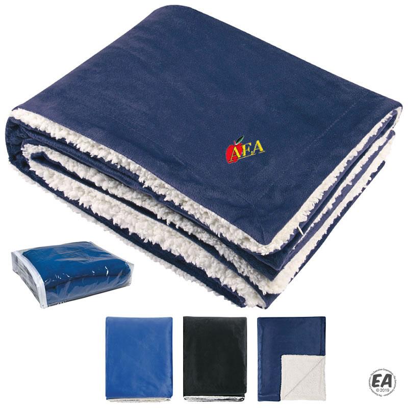 Customized Sherpa 60x50 Winter Blanket Custom Blankets Branded 