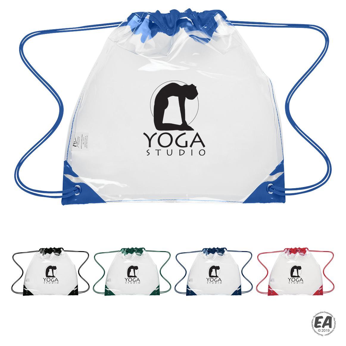 Customized Small Clear PVC Drawstring Backpack Custom Clear