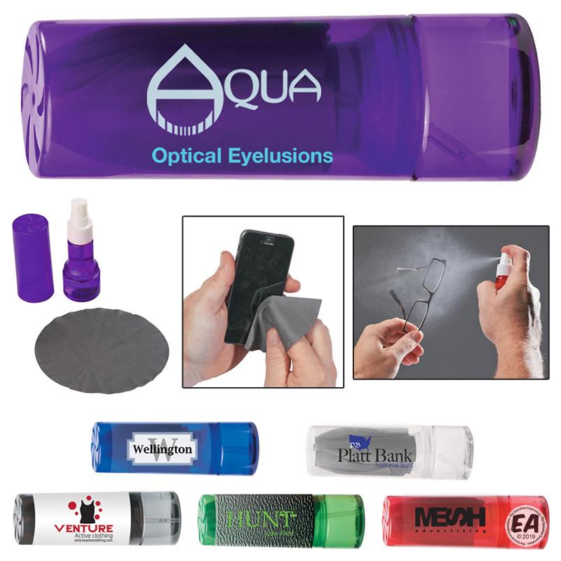 Promotional 1 oz. Cleaning Spray With Microfiber Cloth Customized