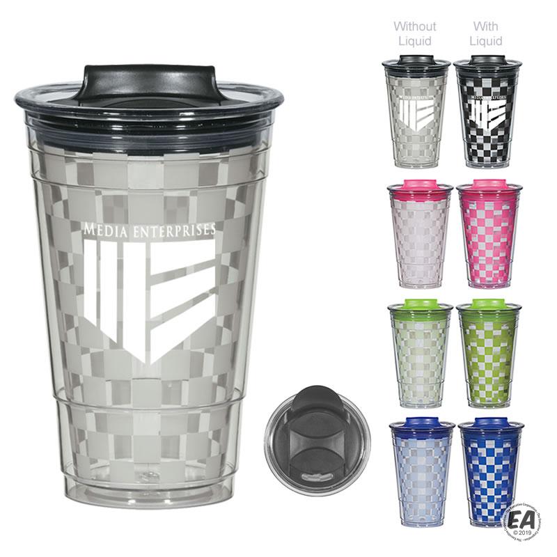 Custom 16 oz. Color Changing Checker Tumbler Promotional Plastic