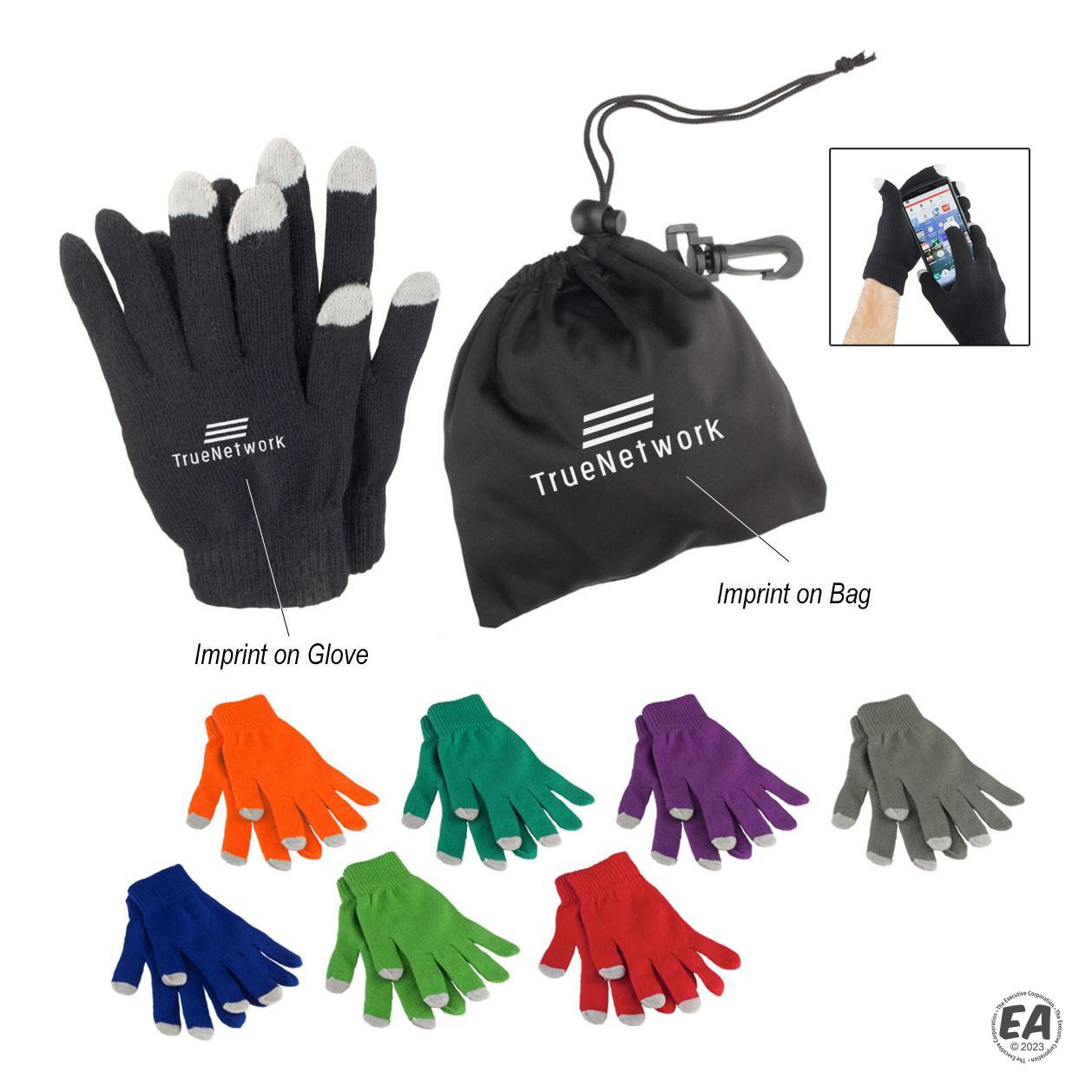 Customized Touch Screen Gloves In Pouch Custom Winter Gloves