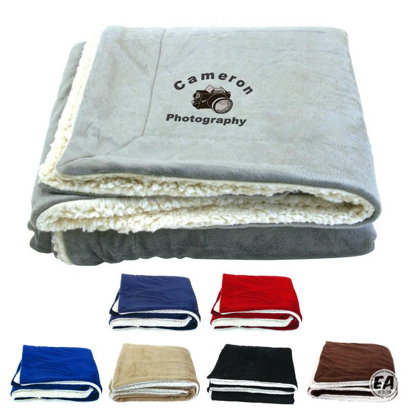 Promotional Oversize 60x72 Sherpa Blanket Customized Blankets
