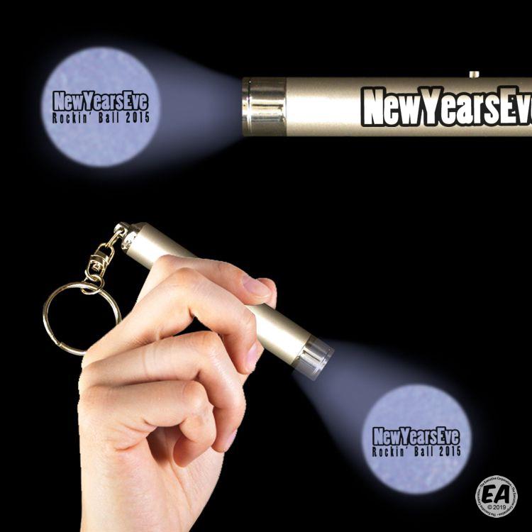 Branded 3'' LED Projector Keychain Custom Flashlights Keychains