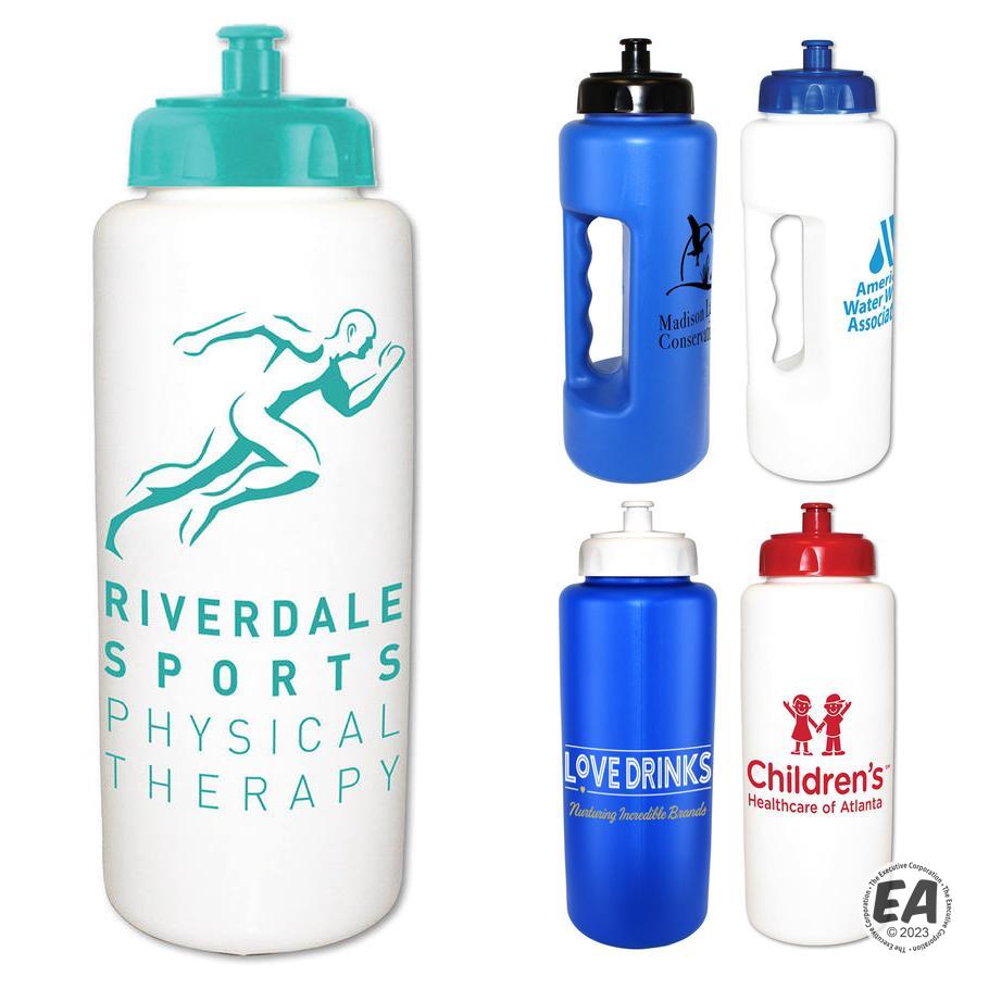 Custom MicroHalt 32 oz. Grip Bottle with Push 'n Pull Cap | Promotional ...