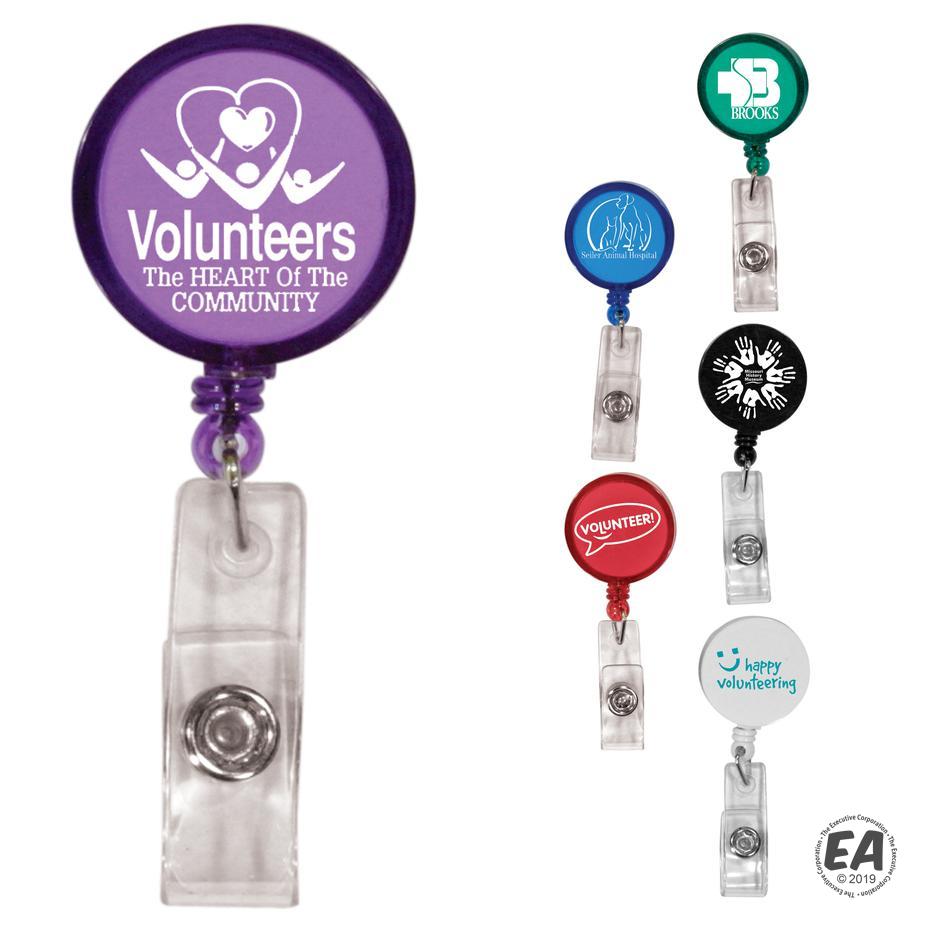 Promotional Round Badge Holder with Clip Custom Name Badge Holders