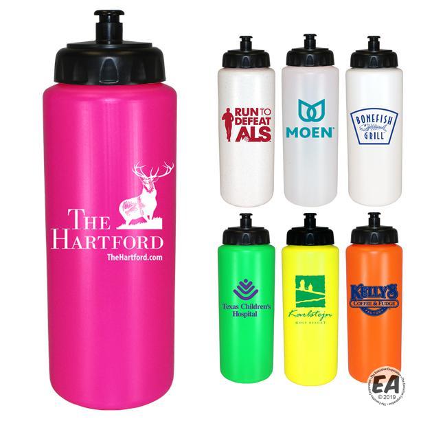 Promotional 32 oz. Sports Bottle with Push 'n Pull Cap | Custom Water ...