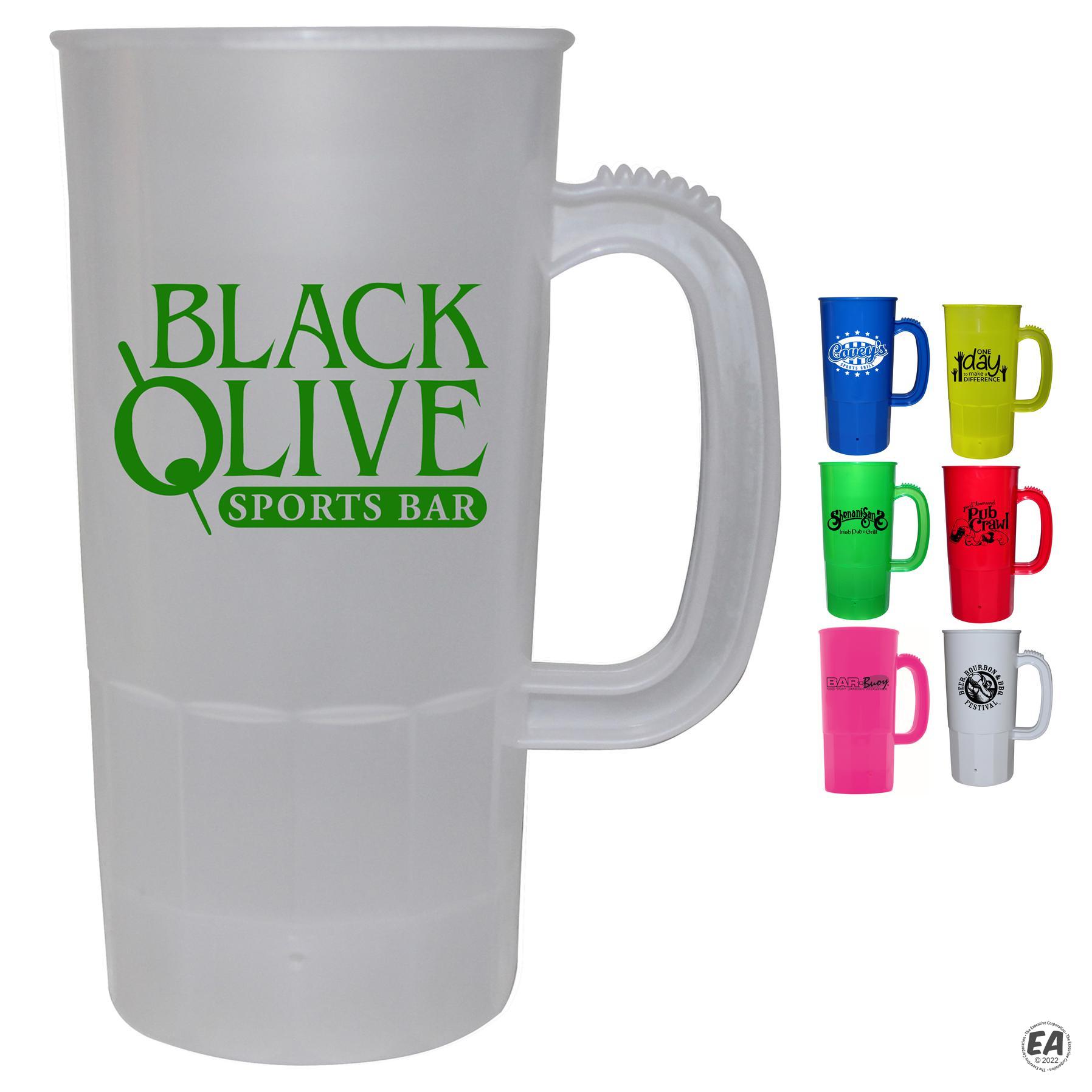 Custom 22 oz. Plastic Beer Stein Customized Travel Mugs Promotional 22 oz. Plastic Beer