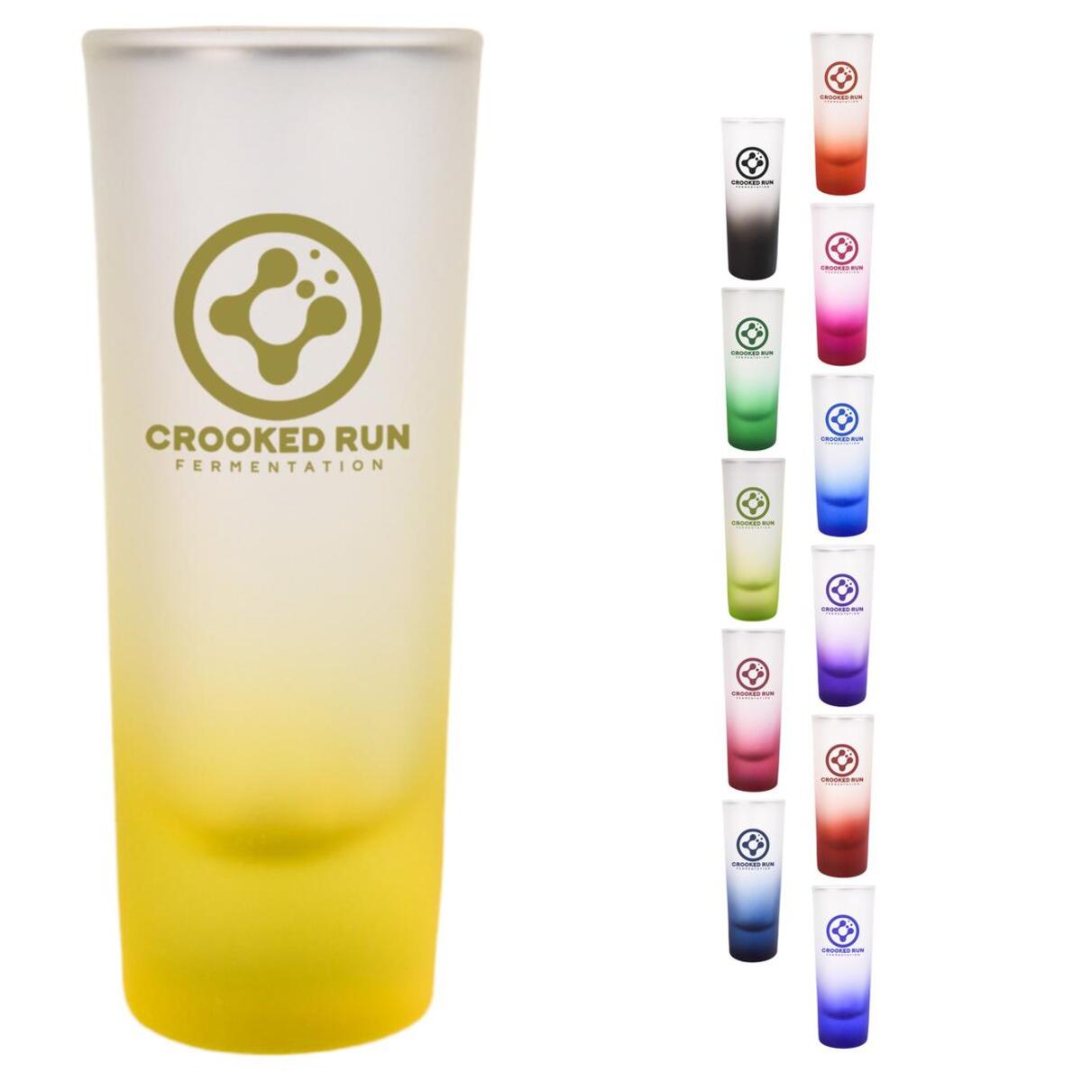 Promotional 2 oz. Tequila Shooter Shot Glass with Frosty Blend Spray