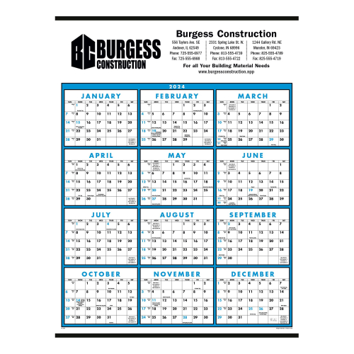 Span-A-Year 22x29 Non-Laminated Calendar