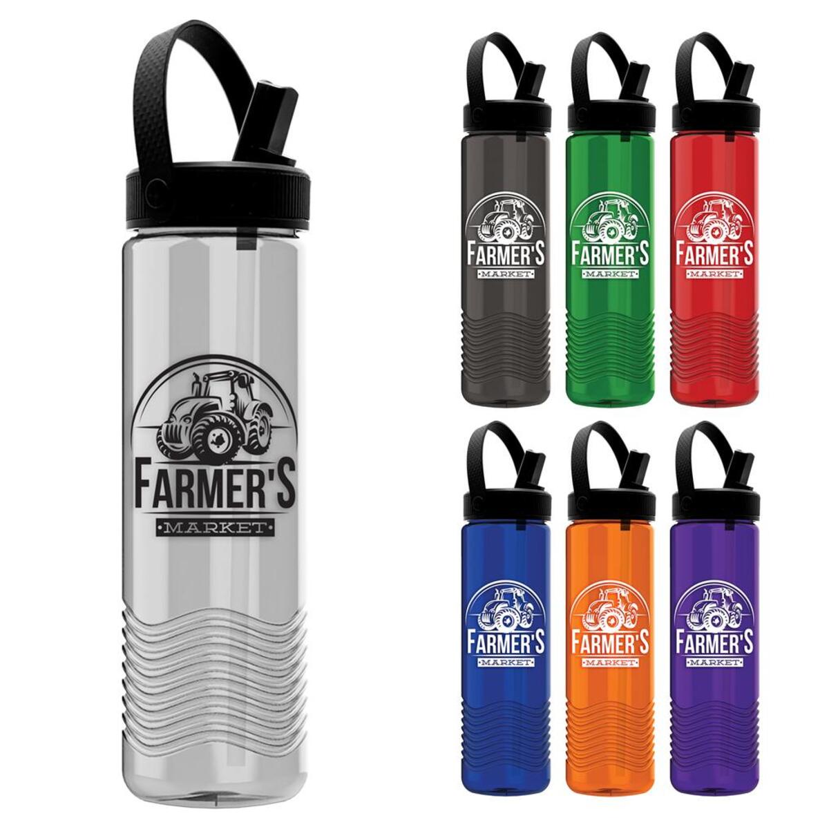 Promotional Garyline 24 oz. Wave Tritan Bottle with Flip-Straw, Swivel ...