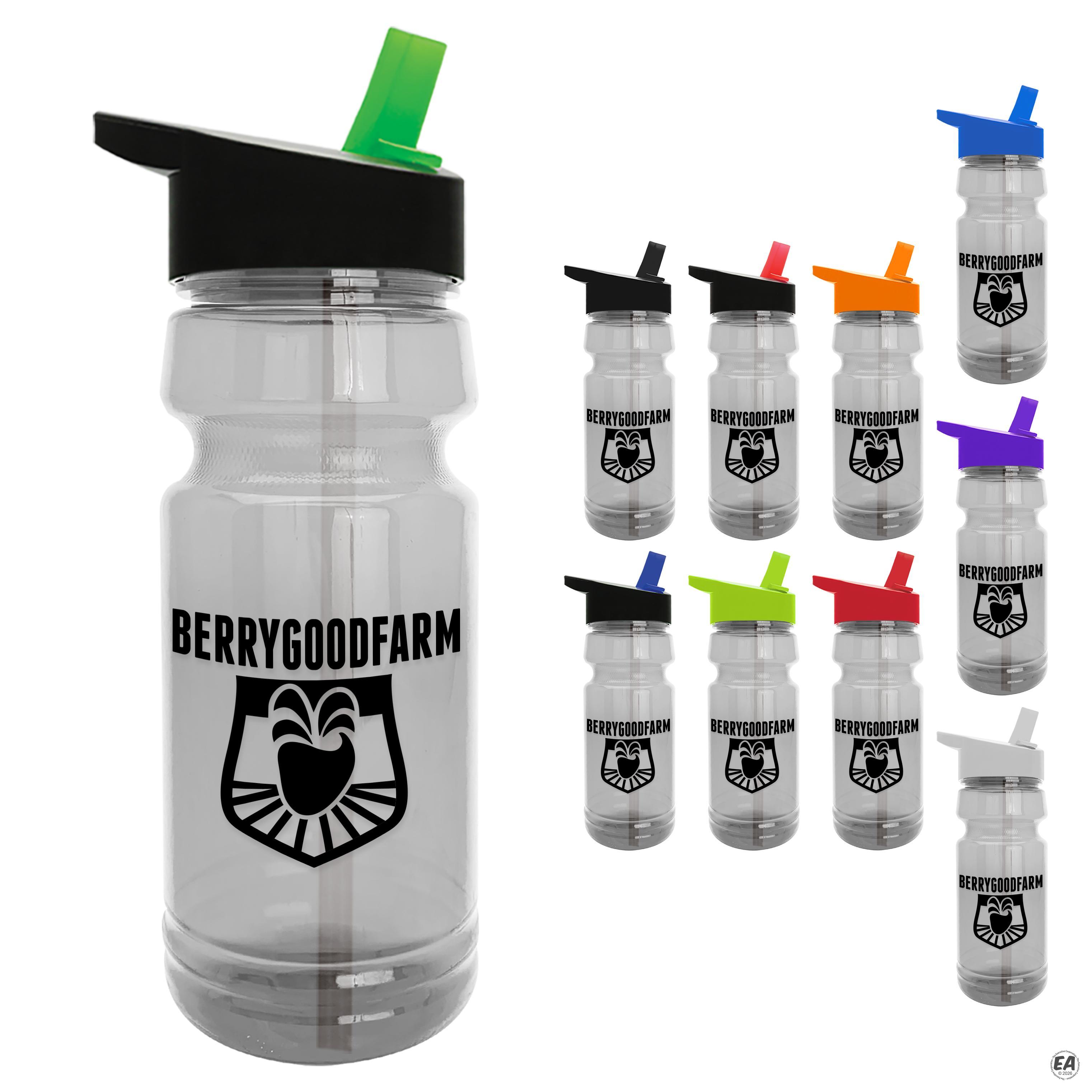Customized Garyline 24 oz. Trainer Clear Bottle with Flip-Straw Lid ...