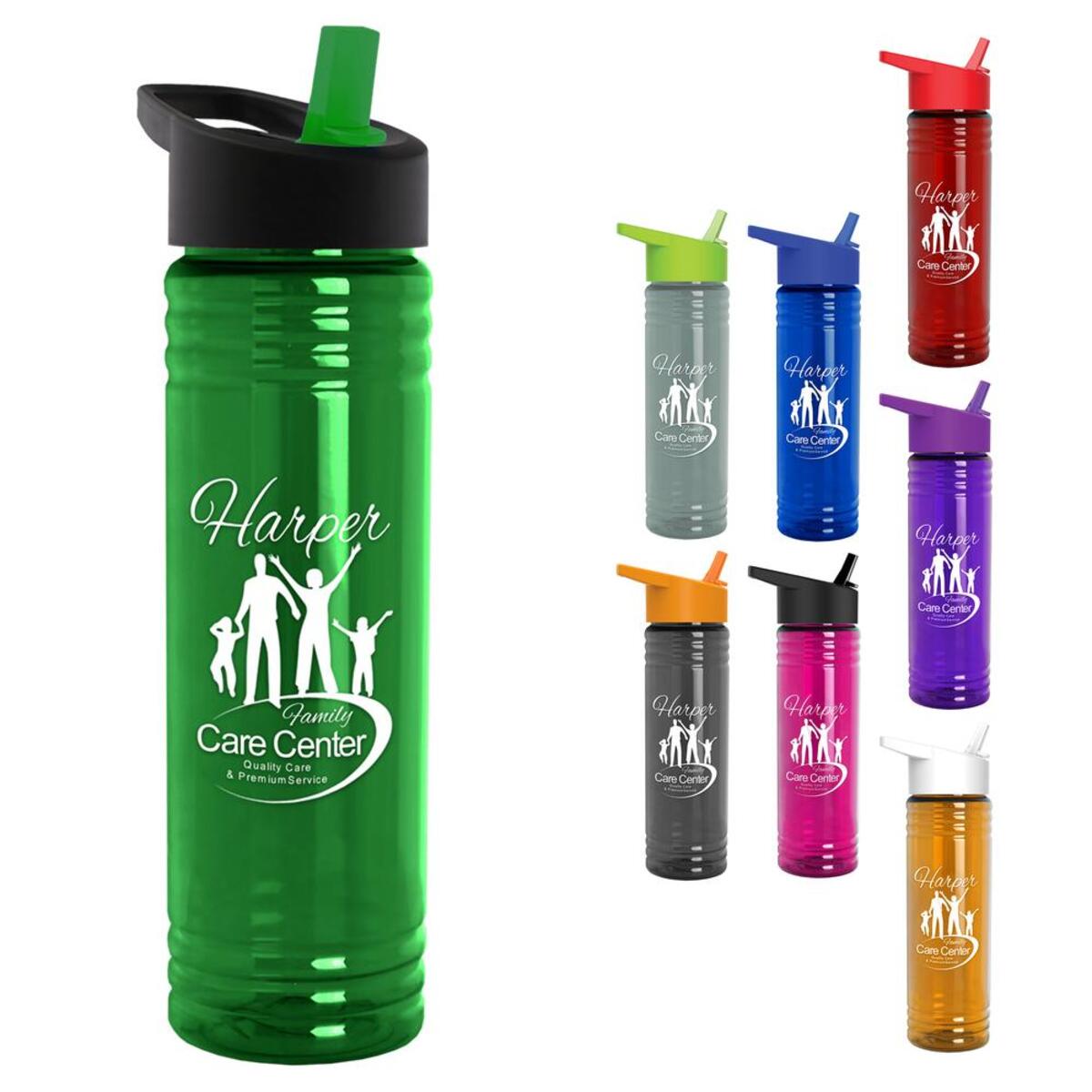 Customized Garyline 24 oz. Slim Fit RPET Bottle with Flip-Straw Lid ...