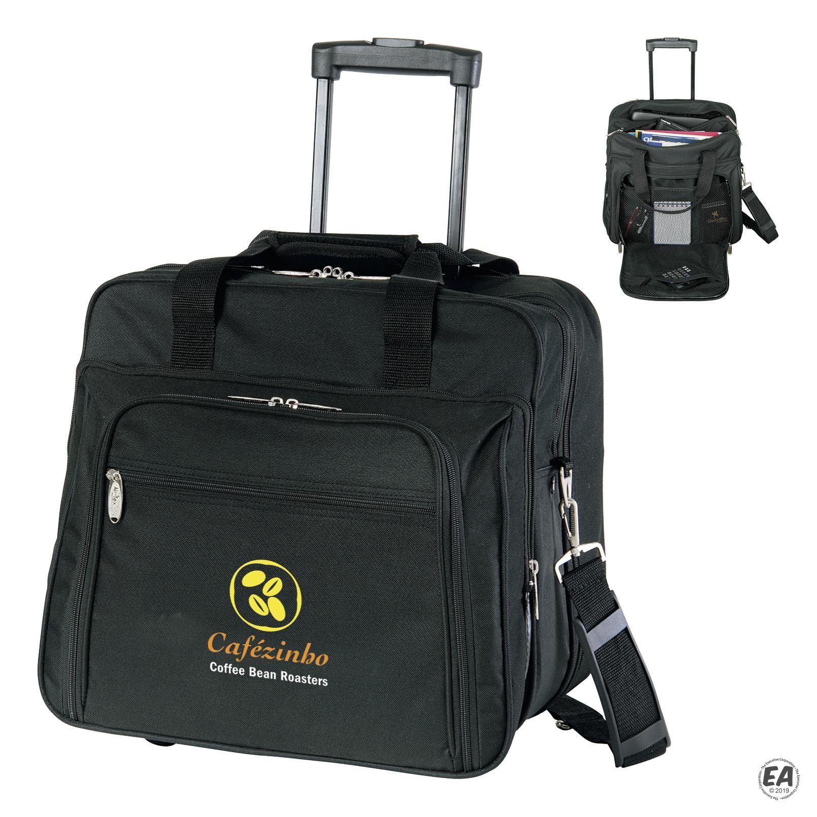 Customized Wheeled Laptop Polyester Briefcase Promotional Corporate