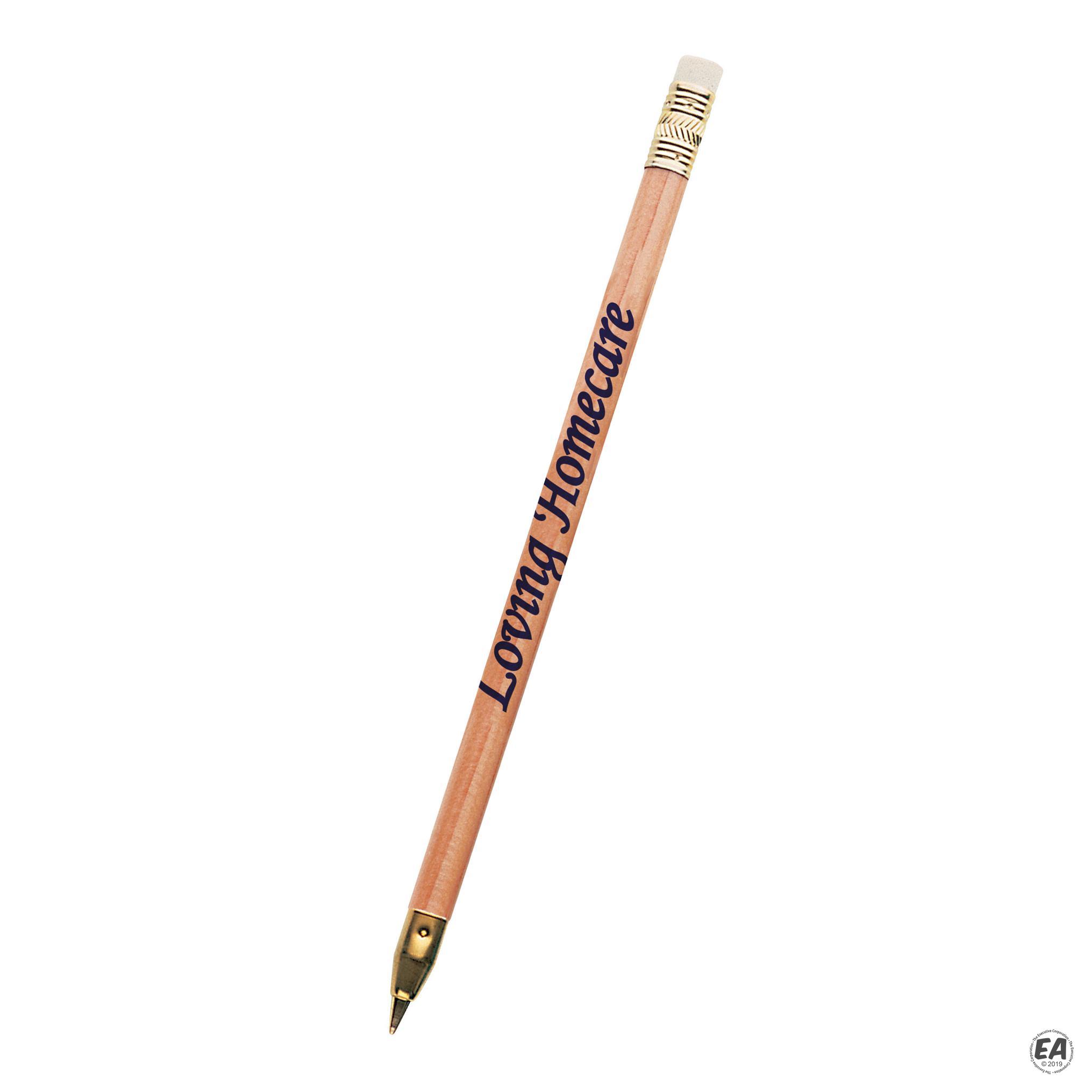 Customized Arrowhead Eraser Natural Stick Pen Promotional Wooden Pens