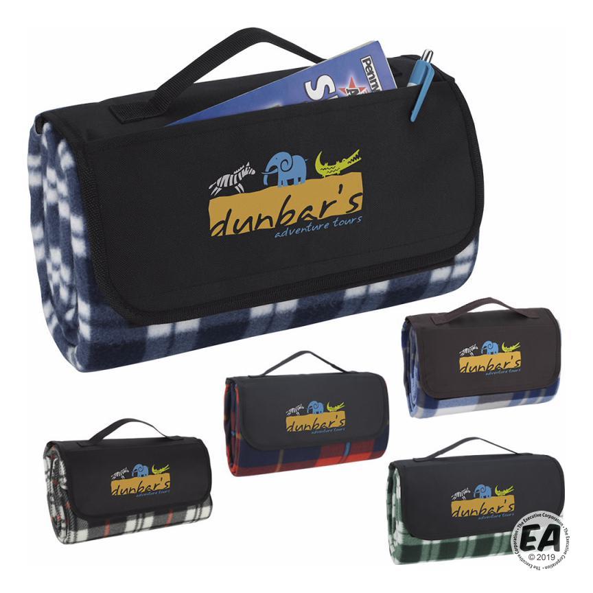 Custom RollUp 52x47 Travel Picnic Blanket Customized Picnic Blankets